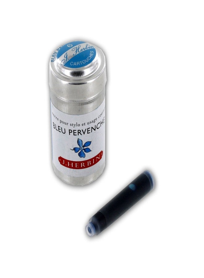 J. Herbin La Perle des Encres Fountain Pen Ink Cartridges, Pack of 6 (Bleu Pervenche)