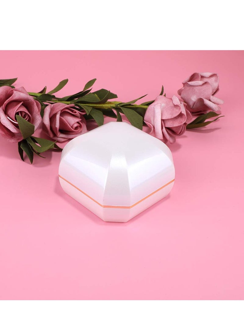 SYOSI - Ring Box, Engagement Ring Boxes with LED Light Jewelry Gift Box Ring Case Organizer for Proposal Wedding Valentine's Day Anniversary - Image 1