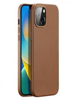 DUX DUCIS DUX DUCIS GRIT LEATHER CASE FOR IPHONE 14 PLUS ELEGANT FAUX LEATHER COVER (brown)  - Image 1