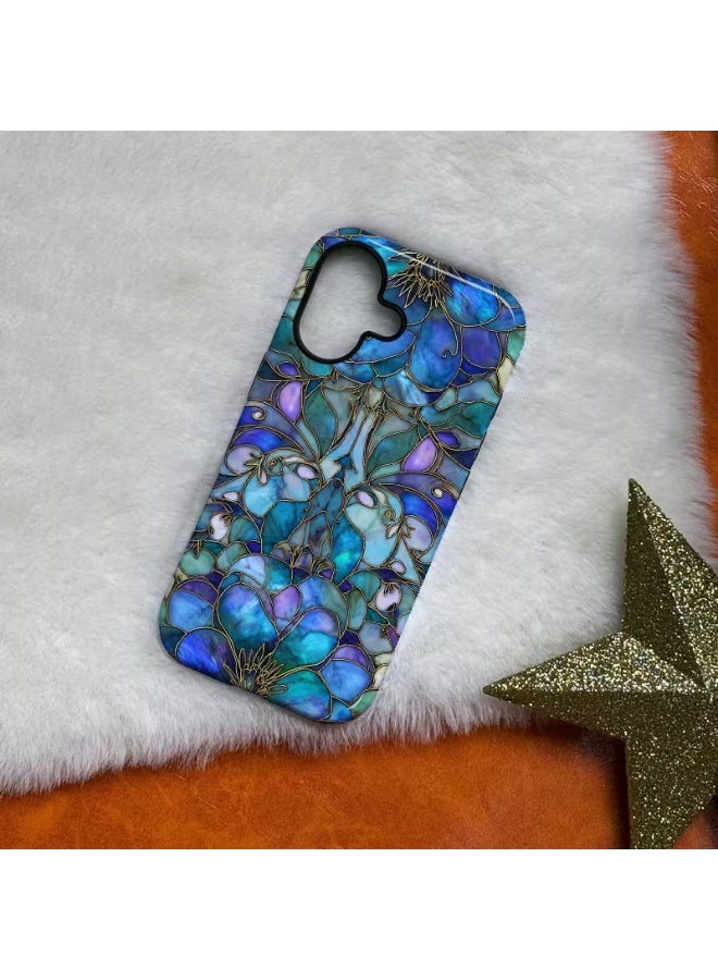 Temu This iPhone case features a colorful glass flower design along with abstract shapes, providing durable shock absorption and a modern look. It makes an elegant gift for any occasion and is compatible with iPhone 16.