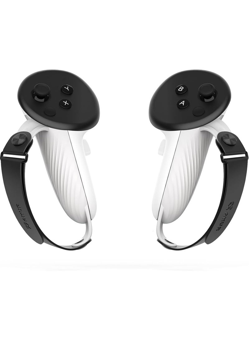 AMVR Controller Grips Compatible with Meta/Oculus Quest 3S/Quest 3, Silicone Accessories Non-Slip Handle Cover, Adjustable Soft Hand Strap Fits Small and Medium Hands (Not Fit Official Charging Dock Battery) - Image 1
