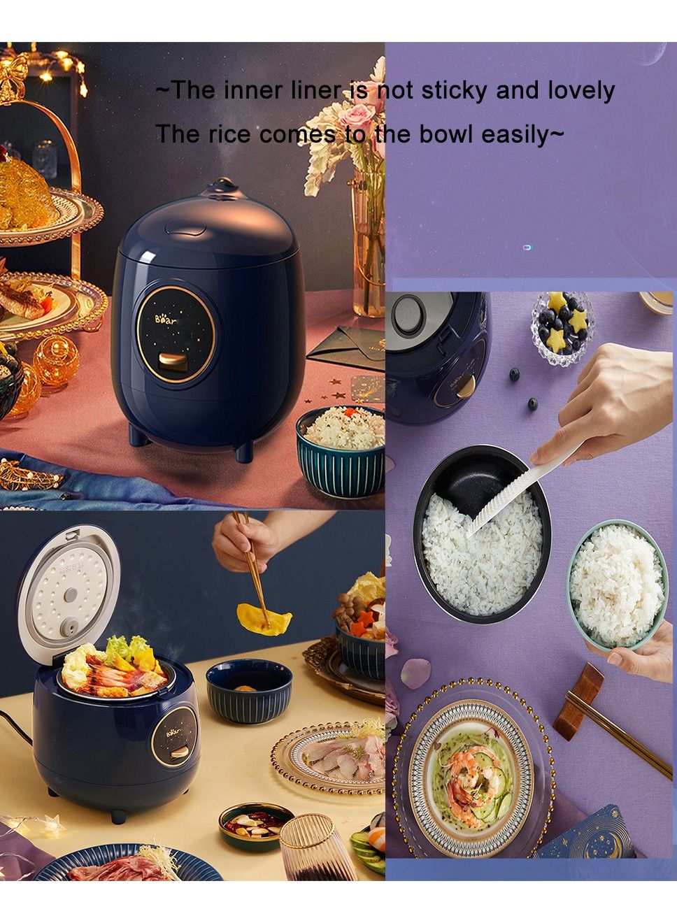 1.2L Mini Multifunctional Non-Stick Electric Rice Cooker 200W Small Portable Automatic Intelligent Household Rice Cooking Pot Cooker For Home 