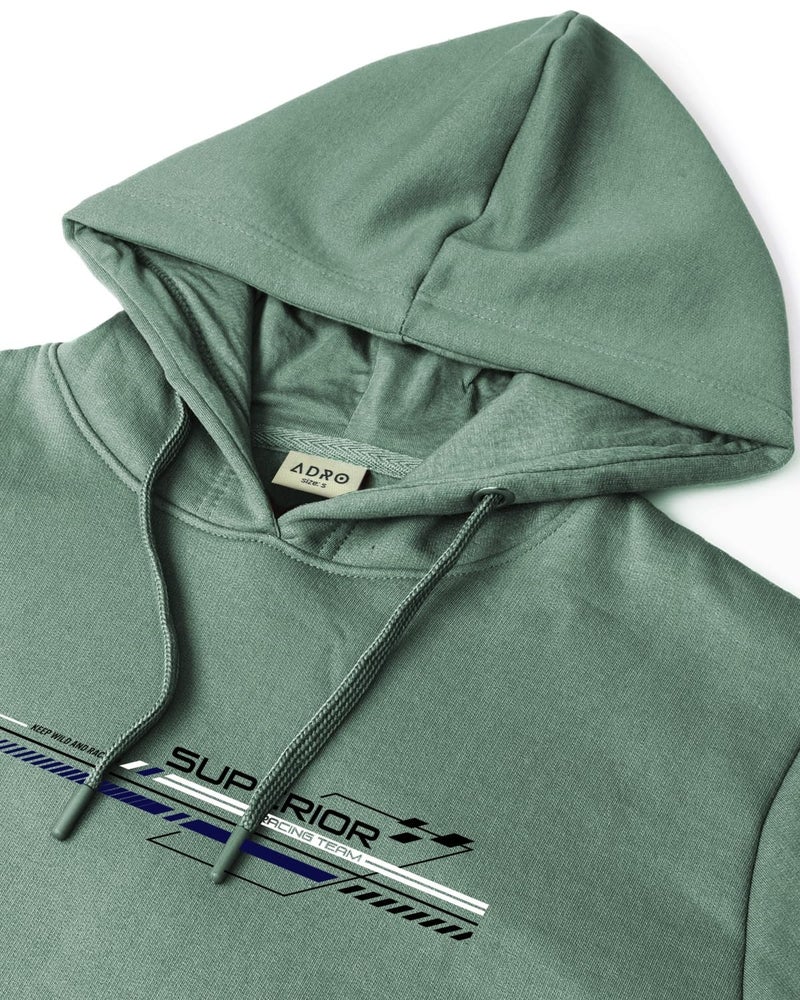 ADRO Men's Cotton Blend Neck Hooded Sweatshirt (H24-RAC-PT-XL_Pista) - Image 5
