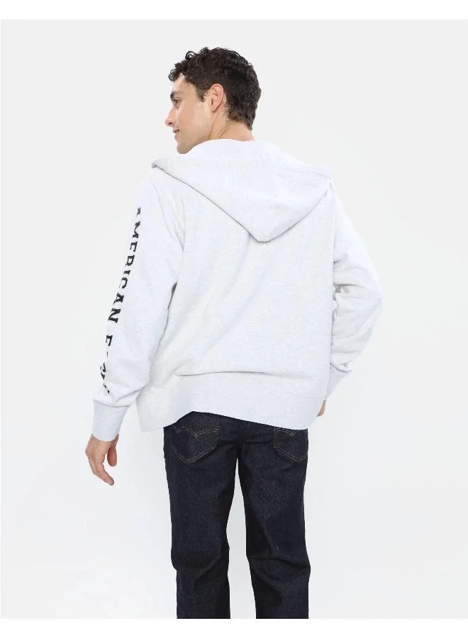 American Eagle AE Graphic Heather Zip-Up Hoodie