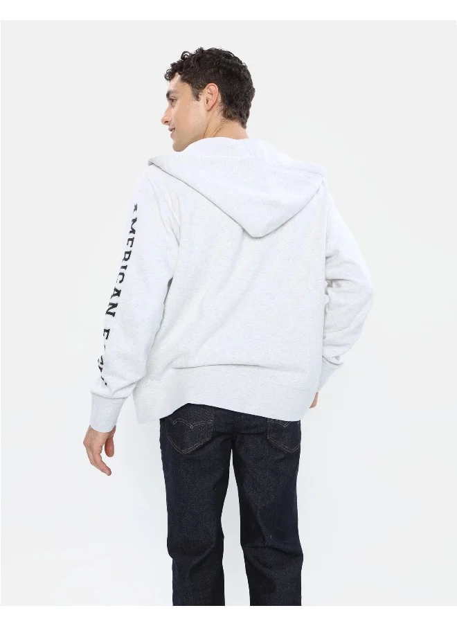 امريكان ايجل AE Graphic Heather Zip-Up Hoodie