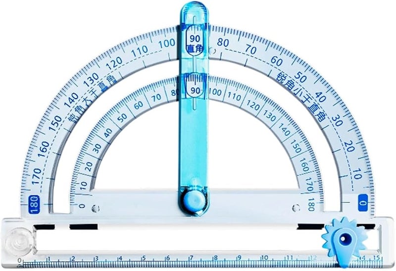 15cm Multifunctional 4 in 1 Protractor with Circular Drawing Tool for Geometry Drafting - Image 1