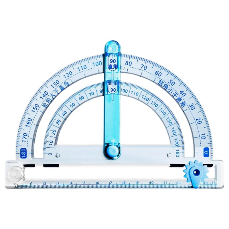 15cm Multifunctional 4 in 1 Protractor with Circular Drawing Tool for Geometry Drafting - Image 2