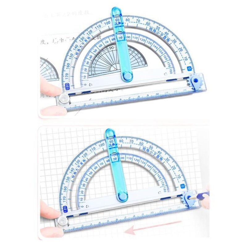 15cm Multifunctional 4 in 1 Protractor with Circular Drawing Tool for Geometry Drafting - Image 4