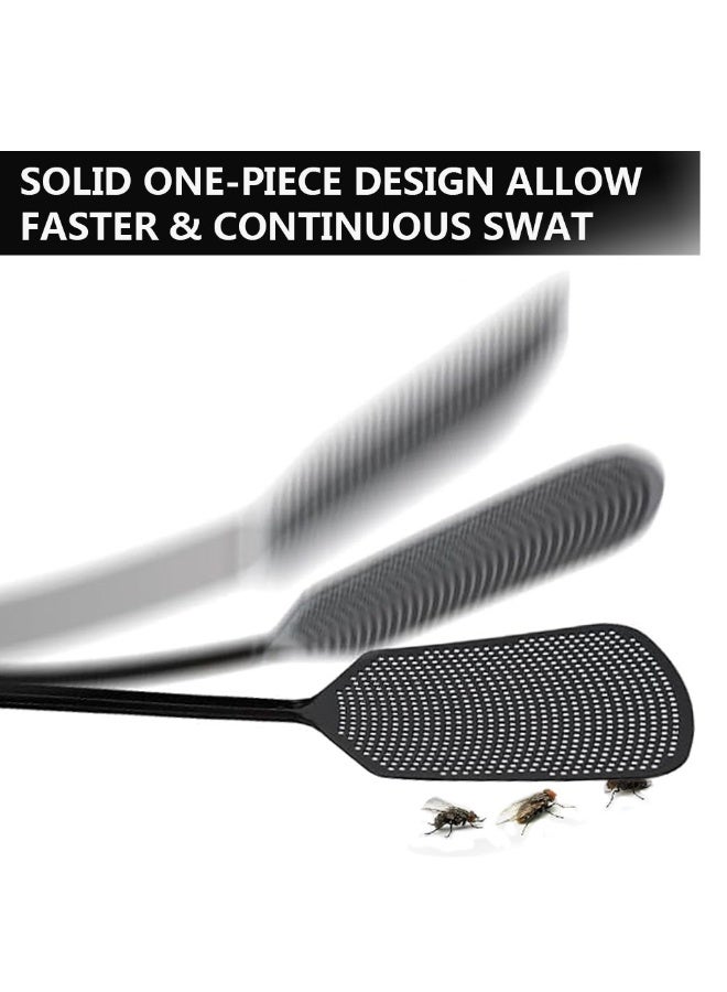 HAWAWA 3 Pack Plastic Fly Swatter, Flexible & Heavy Duty Manual Fly Killer, Long Handle Bug Swatters for Indoor and Outdoor, Black - Image 4