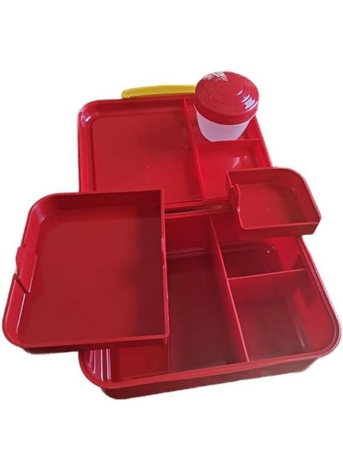 Lunch box consisting of 5 section for boys and girls without polypropylene - safe (pink) - Image 2
