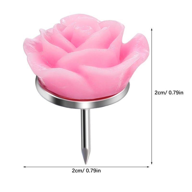 40 Resin Rose Push Pins Decorative Thumb Tacks for Cork Board Office - Image 4