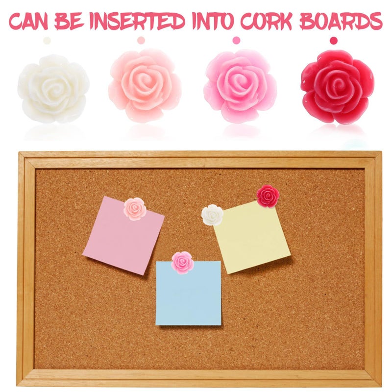 40 Resin Rose Push Pins Decorative Thumb Tacks for Cork Board Office - Image 5