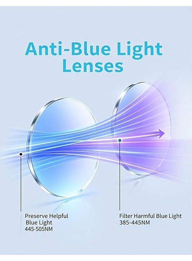 Blue Light Blocking Glasses Blue Light Filter Computer Reading Gaming TV Phones Browline Eyeglasses Fashion Anti Eyestrain Headache Eyewear for Men Women Eyeglass Suitable for Computer & Gaming (Silver Gray) - Image 4