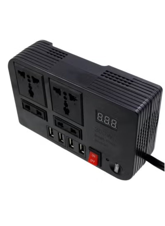 JAJEEK 200W Car Power Inverter DC 12V to 220V AC Converter with LED Display – Modified Sine Wave Inverter with Dual AC Sockets & 4 USB Ports – Fast Charging Car Plug Adapter for Laptops, Smartphones, Tablets – Vehicle Charger for Road Trips & Emergency Use - Image 4