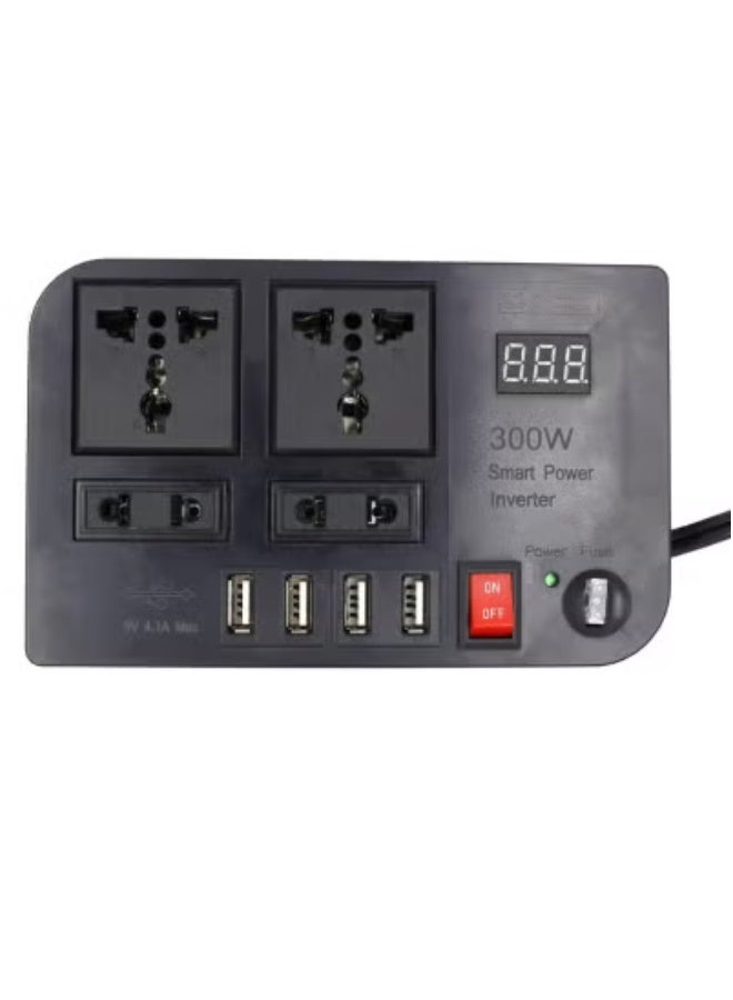 JAJEEK 200W Car Power Inverter DC 12V to 220V AC Converter with LED Display – Modified Sine Wave Inverter with Dual AC Sockets & 4 USB Ports – Fast Charging Car Plug Adapter for Laptops, Smartphones, Tablets – Vehicle Charger for Road Trips & Emergency Use - Image 2