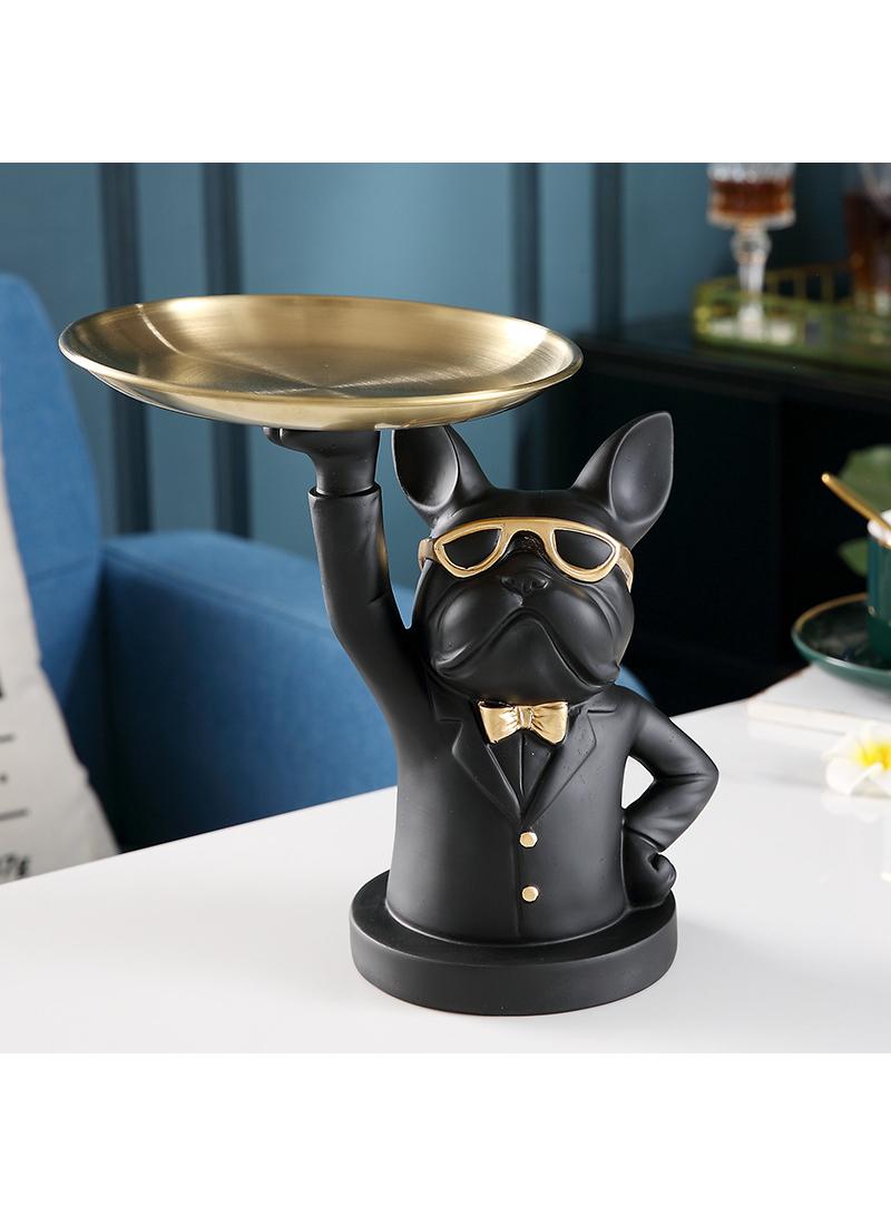general 1-Piece Decorative Convenient Cool Bulldog Statue Black  - Image 1