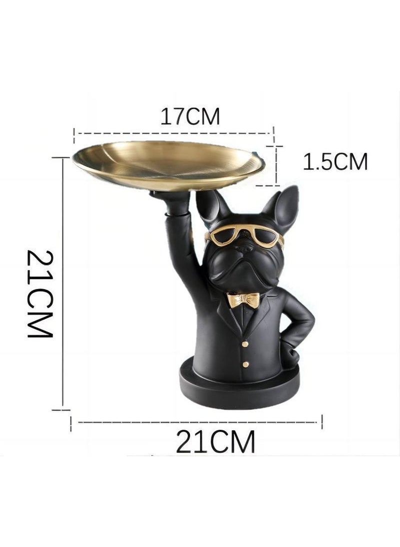 general 1-Piece Decorative Convenient Cool Bulldog Statue Black  - Image 2