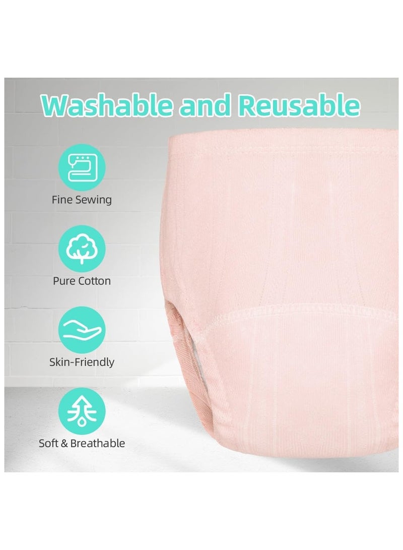 NNEWVANTE Potty Training Pants,3 Packs Reusable Baby Toddler Training Pants, Toddler Training Underwear for Boys and Girls, 100% Cotton Washable Toilet Baby Training Pants (Pink) - Image 2