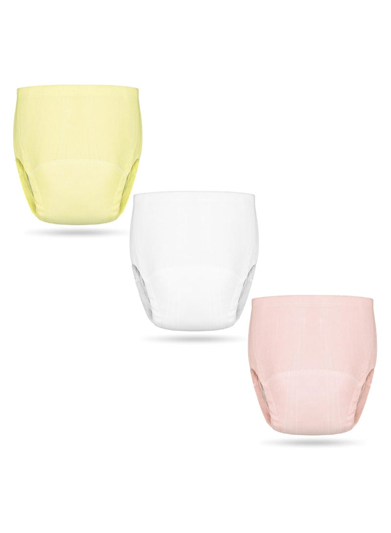 NNEWVANTE Potty Training Pants,3 Packs Reusable Baby Toddler Training Pants, Toddler Training Underwear for Boys and Girls, 100% Cotton Washable Toilet Baby Training Pants (Pink) - Image 1