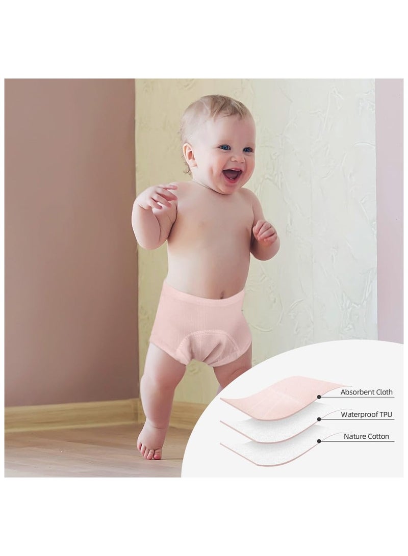 NNEWVANTE Potty Training Pants,3 Packs Reusable Baby Toddler Training Pants, Toddler Training Underwear for Boys and Girls, 100% Cotton Washable Toilet Baby Training Pants (Pink) - Image 4