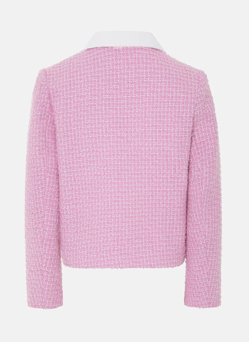 Lichi  Straight cut tweed jacket with contrasting collar for Women | Best Price UAE