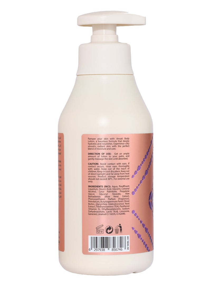 Anvati Charishma Shea Butter Body Lotion for Dry Skin 400ml (13.5 fl.oz) – Deep Hydration & Protection Lotion with with Aloe Vera, Vitamin B5 & Licorice Extract for Dry and All Skin Types - Image 2