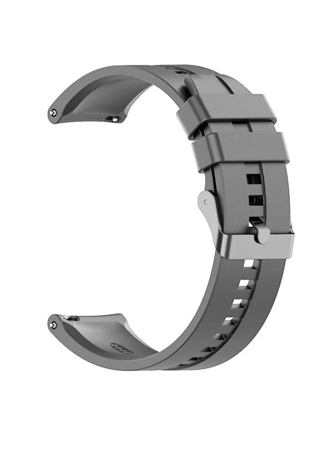 حزام ساعة ناعم من السيليكون المطاطي متوافق مع حزام 22 مم لساعة CMF Watch Pro/CMF Watch Pro 2 - (حزام فقط) رمادي غامق - Image 2