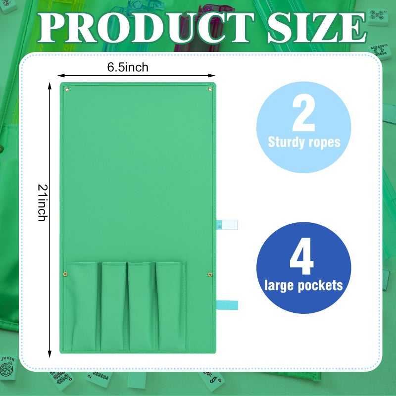 Locmeo 1 Pcs Mahjong Bags Protective Sleeve for Mahjong Racks and Pushers Tile Bag Accessory 20 Inch, Empty Mah Jong Bag Only(Green) - Image 2
