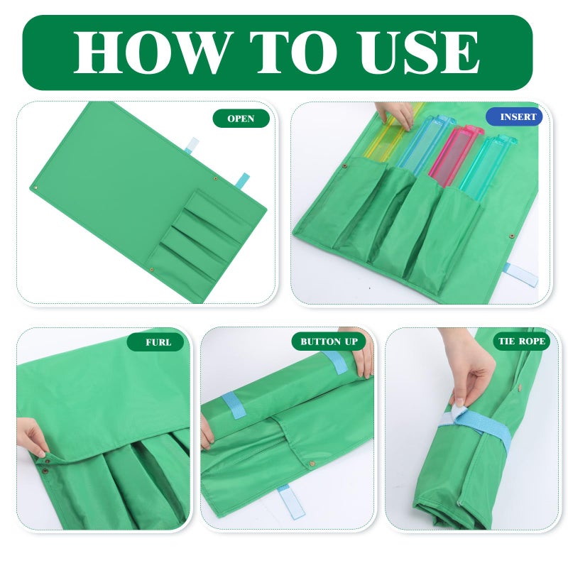 Locmeo 1 Pcs Mahjong Bags Protective Sleeve for Mahjong Racks and Pushers Tile Bag Accessory 20 Inch, Empty Mah Jong Bag Only(Green) - Image 4