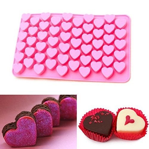 MoldBerry Silicone Small Heart 55 Cavity Mould Fondant Chocolate Resin Clay Candle Mould DIY Kitchen Baking (Appox- 2-3 gm)(Small Heart), 7.2L x 4.3w Inches - Image 5