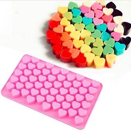 MoldBerry Silicone Small Heart 55 Cavity Mould Fondant Chocolate Resin Clay Candle Mould DIY Kitchen Baking (Appox- 2-3 gm)(Small Heart), 7.2L x 4.3w Inches - Image 4