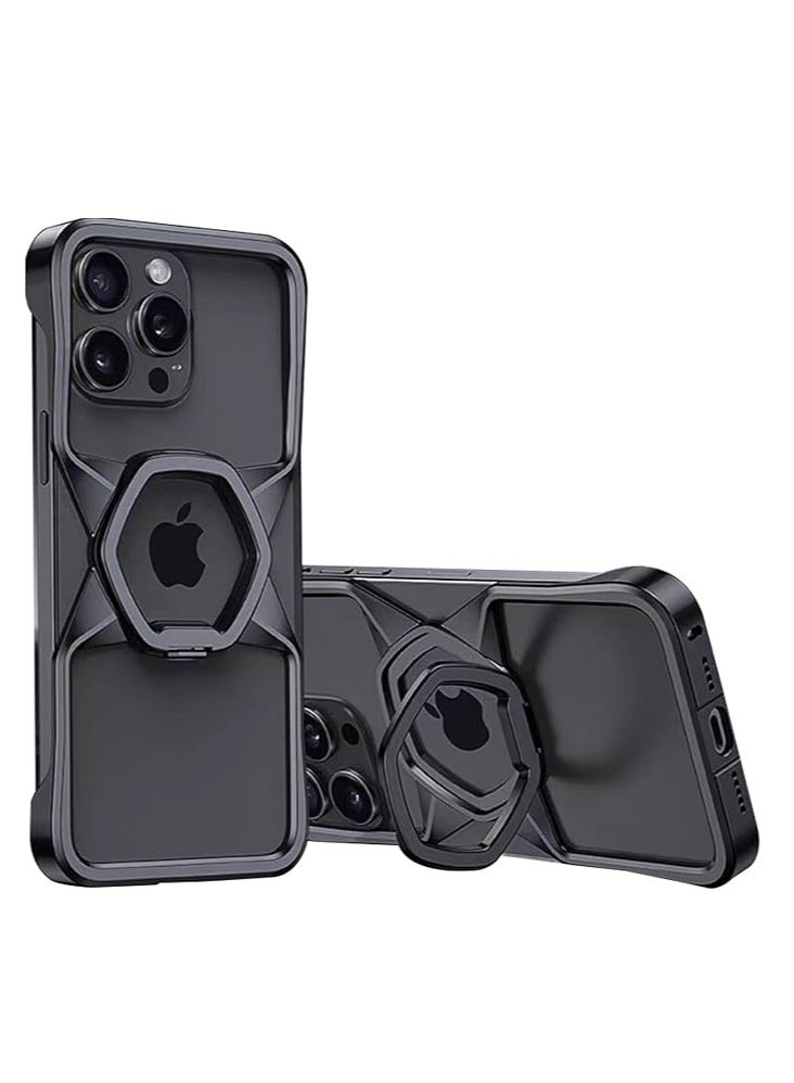 general iPhone 15ProMax/15Pro/15 Case Metal Bumper Frame with Integrated Bracket is MagSafe compatible - Image 1