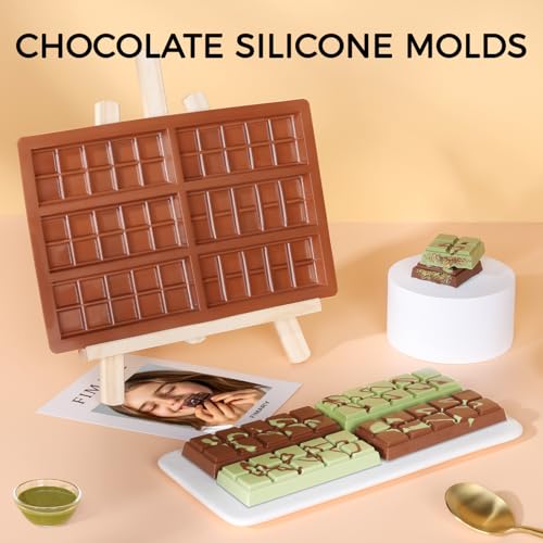 Fimary Chocolate Bar Mold, Non-Stick Dubai Chocolate Molds, Food Grade Silicone Deep Chocolate Bar Mold for Pistachio, Candy- Set of 3 - Image 5
