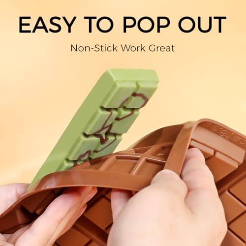 Fimary Chocolate Bar Mold, Non-Stick Dubai Chocolate Molds, Food Grade Silicone Deep Chocolate Bar Mold for Pistachio, Candy- Set of 3 - Image 2