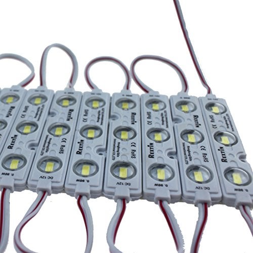 REXTiN Super Bright 200pcs 3 LED Module RED 5630 5730 SMD 40-45LM Per led Waterproof Decorative Light for Letter Sign Advertising Signs with Tape Adhesive Backside - Image 5