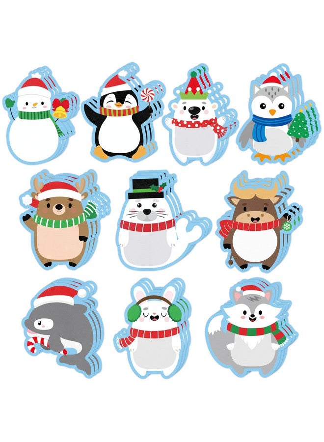 ANGOLIO600Pcs Christmas Sticky Notes Set Polar Animals Snowman Dolphin Notepad Sets Christmas Memo Pad Notes Winter Self Sticky Notes for Classroom Prizes Stocking Stuffers Kids Gifts - Image 1