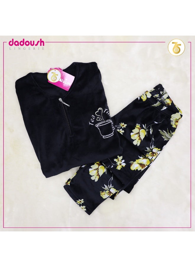 دعدوش  بيجامه حريمي قطيفة ملمس فائق النعومة - Image 3