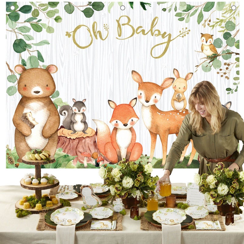 Kate Aspen Woodland Baby Shower Decorations Photo Backdrop BannerPhoto PropPhoto Booth Nursery Decor