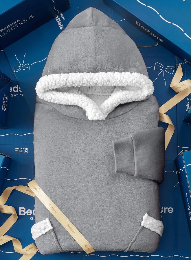 Wearable Blanket Hoodie, Oversized Hoodie, Comfy Blanket Sweatshirt,Sweater Blanket, Warm Cozy Blanket Sweatshirt with Giant Pocket and Belt for Girlfriend, Mom  - Image 4