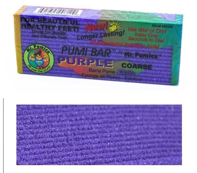 Mr. Pumice Purple PUMI Bar - Extra-Coarse, Pumice Stone for Feet Callus Remover, Pedicure Tools for Feet, Foot Scrubber for Dead Skin Remover, Foot Care, 4 Pack - Image 4