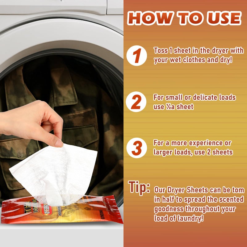 Wovnet 4 Pack 60 Pieces Scent Elimination Dryer Sheets Scent Free Dryer Sheets for Hunting Hunters Fabric Softener for Fabrics Deer Clothes Hunting Accessories - Image 3