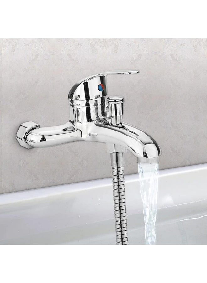 Chrome Wash Basin And Shower Mixer Tap  Sleek Monobloc Faucet With Pop-Up Click Waste For Effortless Hot And Cold Water Control