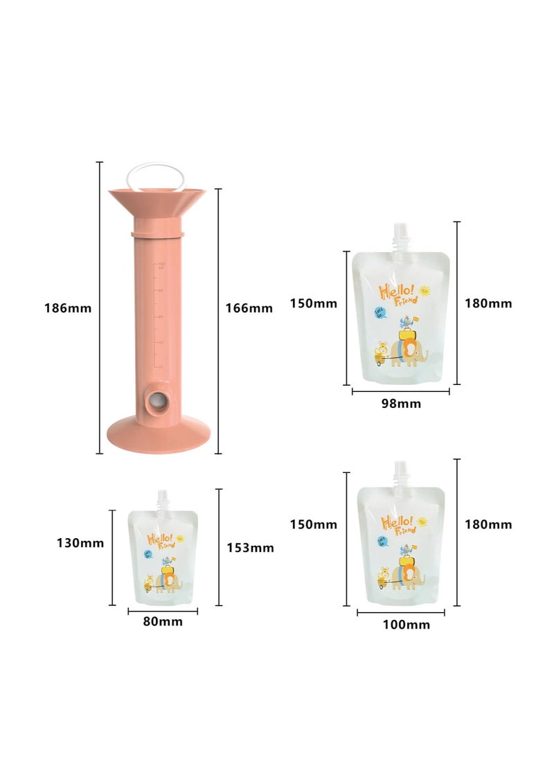 SYOSI - Baby Food Maker with 9 Pcs reusable pouches for Toddlers Baby, Reusable Baby Food Pouches Filler Kit, for Storaging Applesauce Yogurt Smoothie Puree - Image 1