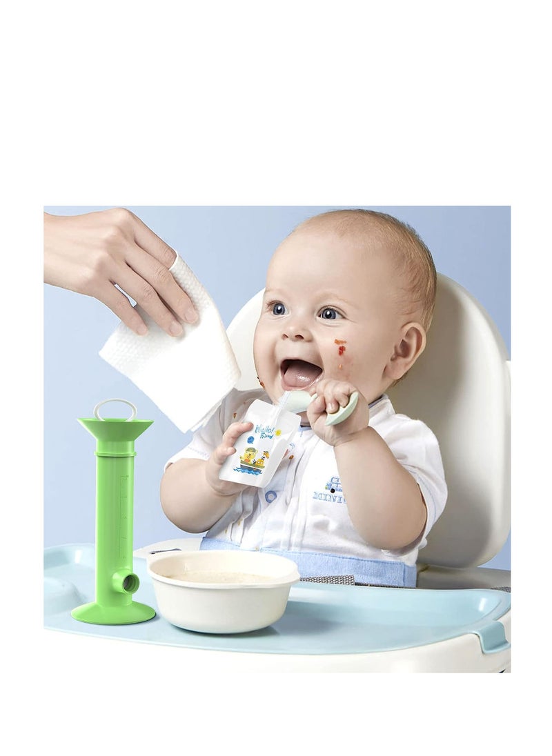 SYOSI - Baby Food Maker with 9 Pcs reusable pouches for Toddlers Baby, Reusable Baby Food Pouches Filler Kit, for Storaging Applesauce Yogurt Smoothie Puree - Image 1