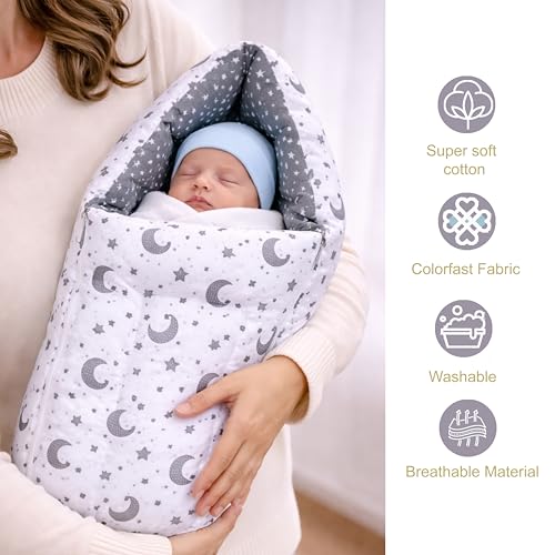 Infantbond 60 in 1 Summer Season New Born Baby Complete Daily Items Combo | Baby Gift Set (0-6 Months) (Grey Moon) - Image 4
