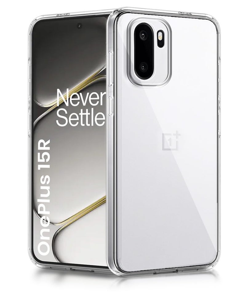 WOW IMAGINE Transparent Back Cover Case for 1+ OnePlus 15R 5G 2025 | Raised Bumps for Full Device & Camera Protection Shockproof TPU Silicone Back Case Mobile Cover – Transparent - Image 1