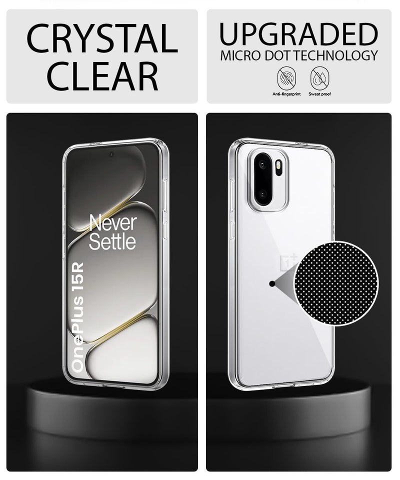 WOW IMAGINE Transparent Back Cover Case for 1+ OnePlus 15R 5G 2025 | Raised Bumps for Full Device & Camera Protection Shockproof TPU Silicone Back Case Mobile Cover – Transparent - Image 3