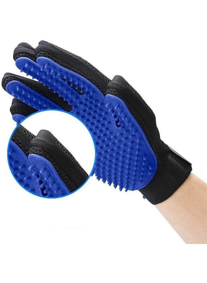 softNLux Pet Grooming Glove - Gentle Deshedding Brush Glove - Efficient Pet Hair Remover Mitt - Massage Tool Enhanced Five Finger Design - Perfect for Dogs & Cats with Long & Short Fur with Training Whistle - Image 2