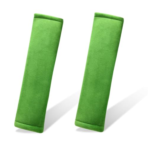 Tuxihapp 2PCS Car Seat Belt Pads Cover Soft Fluff Car Seat Belt Shoulder Strap Cover Harness Pad Protect Your Neck Universal Comfortable Seatbelt Strap Cushion for Most Cars Backpacks Green - Image 1