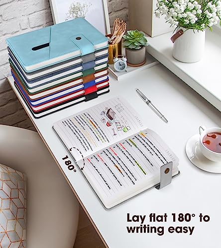 vfaejll Grey A5 Lined Leather Journal Notebook for Men Women,5.9" X 8.4" Personalized Hardcover Journal with Pen,200 Pages 100 Gsm Thick Ruled Paper Daily Diary for Travel,Business,Work,Writing - Image 5